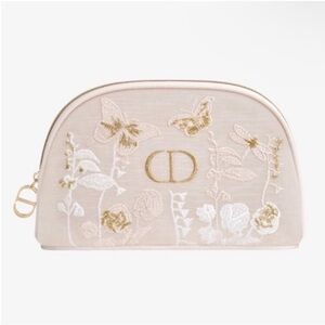 ⚜️⚜️ Dior Cream Butterfly and Floral Embroidered Mesh Cosmetic pouch GWP⚜️⚜️